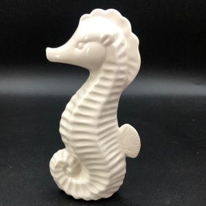 White Ceramic Seahorse Figurine